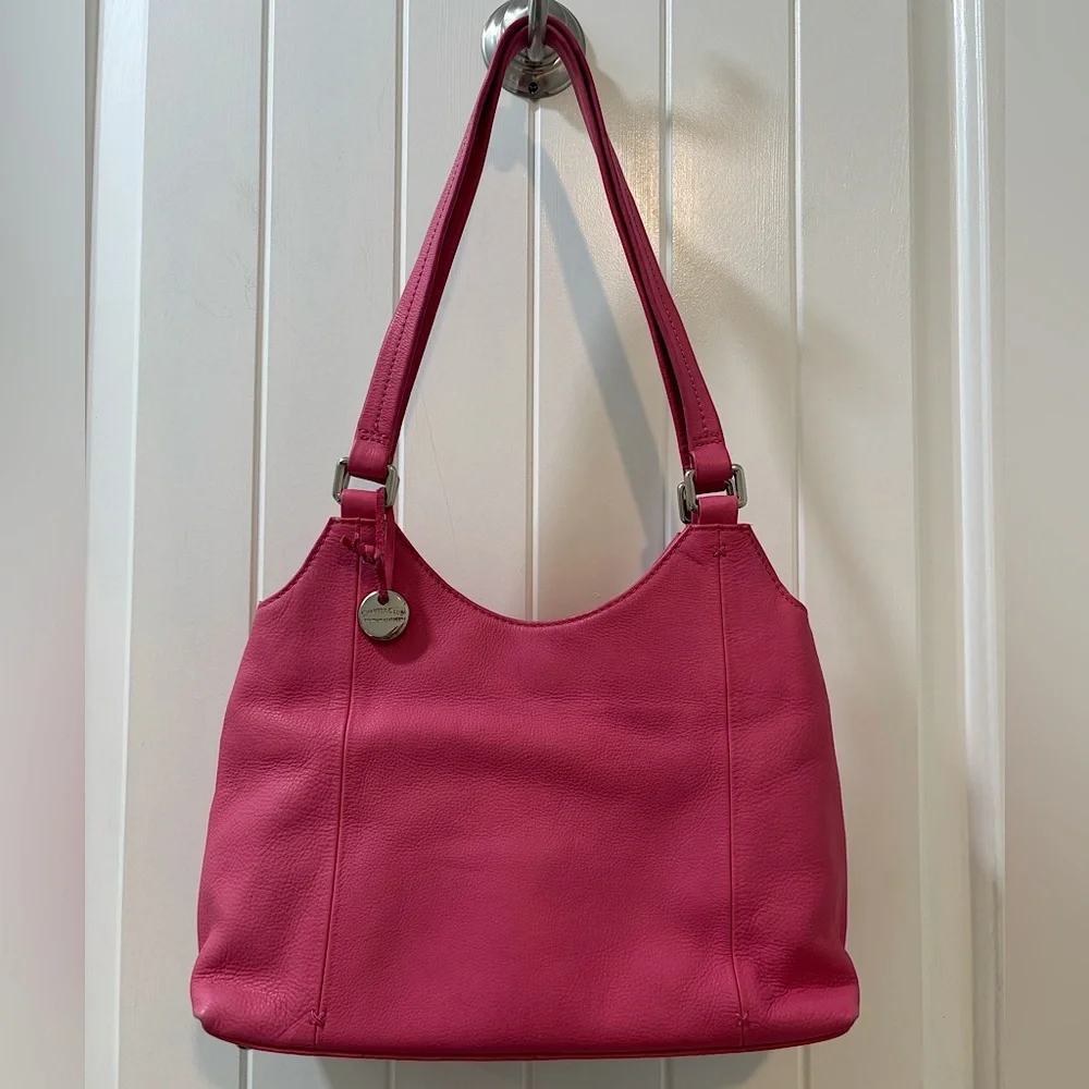 Charter Club Baby Pink Pebbled Leather Vintage Shoulder Bag Y2K Barbiecore